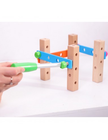 Warsztat dla dzieci drewniany narzędzia klocki