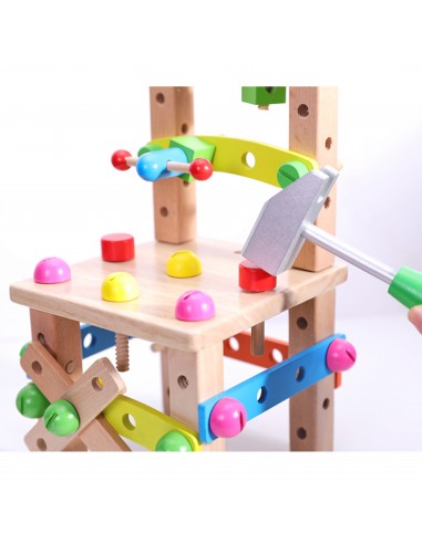 Warsztat dla dzieci drewniany narzędzia klocki
