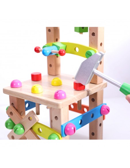 Warsztat dla dzieci drewniany narzędzia klocki