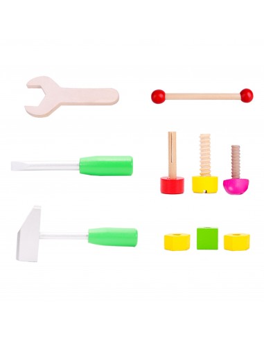 Warsztat dla dzieci drewniany narzędzia klocki