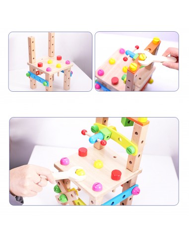 Warsztat dla dzieci drewniany narzędzia klocki