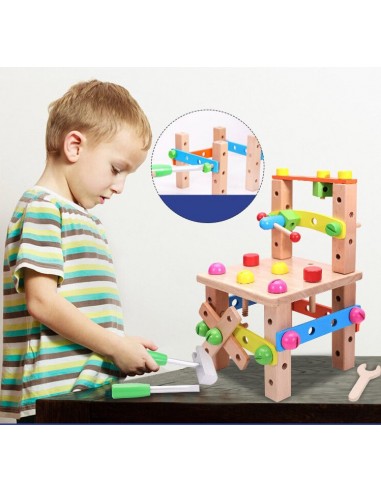 Warsztat dla dzieci drewniany narzędzia klocki