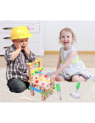 Warsztat dla dzieci drewniany narzędzia klocki