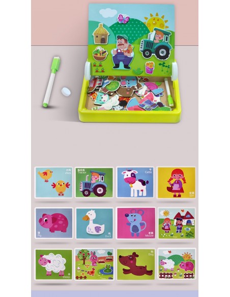 Edukacyjna tablica z magnesami farma skrzynka