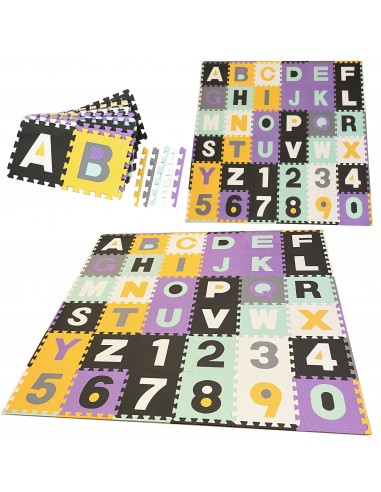 Mata piankowa alfabet puzzle Eva gruba 180x180 cm 