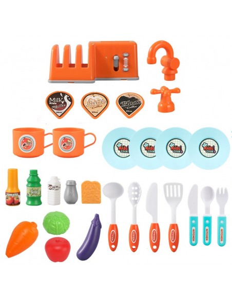 Duża kuchnia dla dzieci dźwięk światło palniki