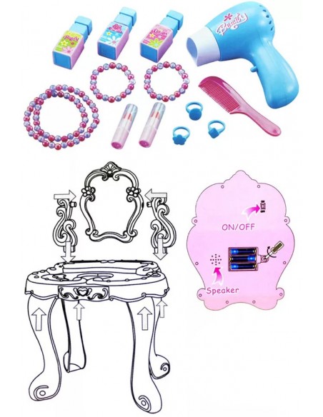 Toaletka dla dziewczynki suszarka suszy dźwięk