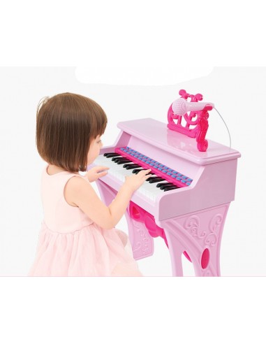 Elektroniczne Pianinko różowe z mikrofonem 