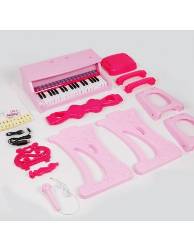 Elektroniczne Pianinko różowe z mikrofonem 