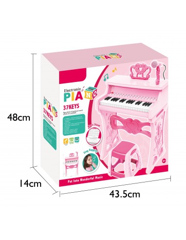 Elektroniczne Pianinko różowe z mikrofonem 