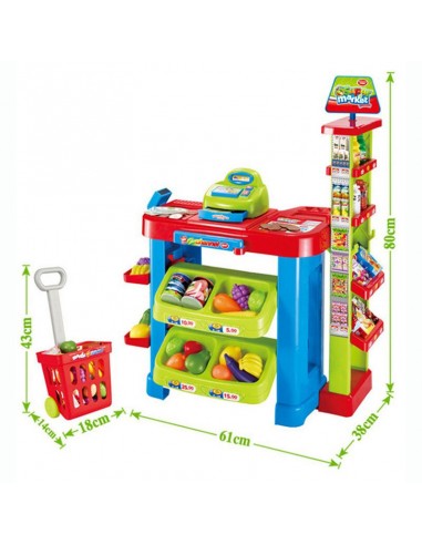 Sklep stragan kasa do zabawy w sklepik wózek