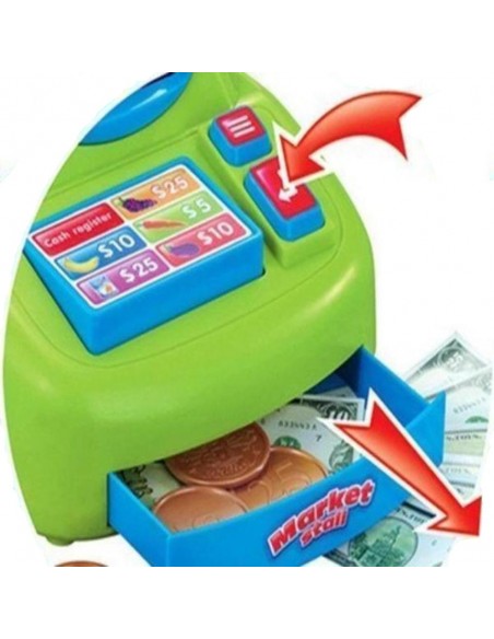 Sklep stragan kasa do zabawy w sklepik wózek