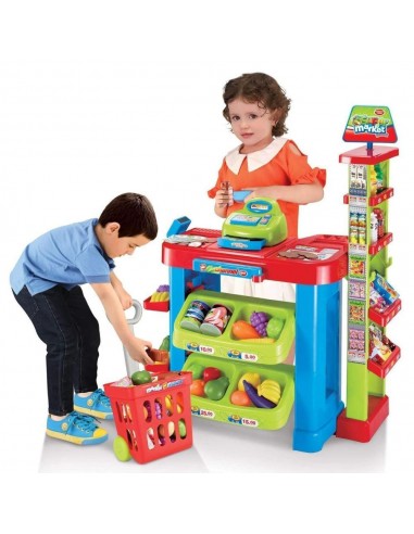 Sklep stragan kasa do zabawy w sklepik wózek