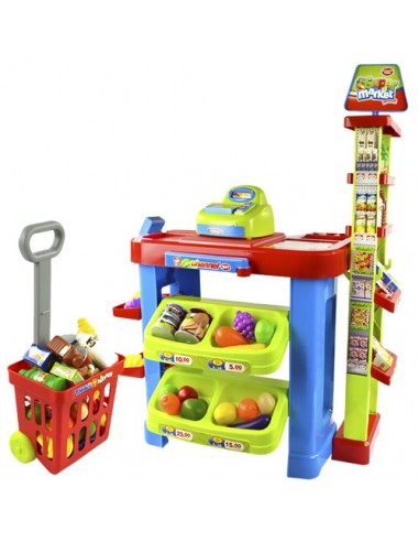 Sklep stragan kasa do zabawy w sklepik wózek