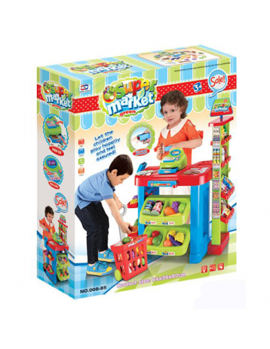 Sklep stragan kasa do zabawy w sklepik wózek