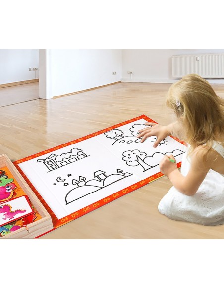 Edukacyjna tablica z magnesami POJAZDY skrzynka