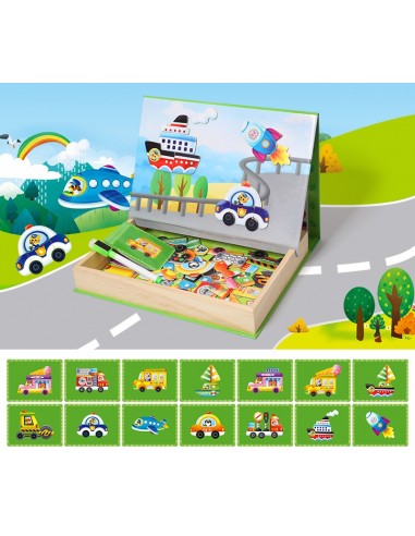 Edukacyjna tablica z magnesami POJAZDY skrzynka