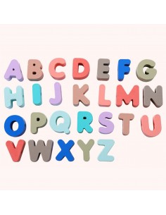 DREWNIANE PUZZLE EDUKACYJNE KLOCKI Alfabet 2