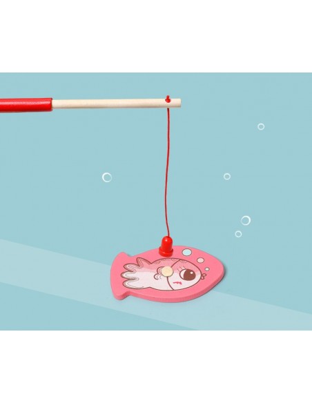 Drewniana UKŁADANKA MONTESSORI rybki kulki