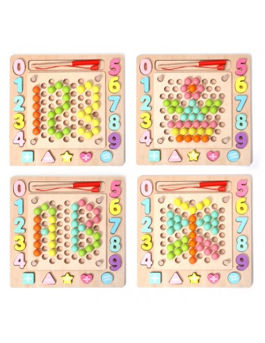 Drewniana UKŁADANKA MONTESSORI rybki kulki
