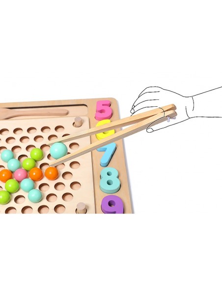 Drewniana UKŁADANKA MONTESSORI rybki kulki