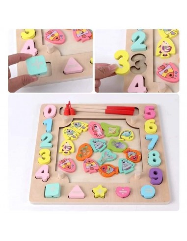 Drewniana UKŁADANKA MONTESSORI rybki kulki