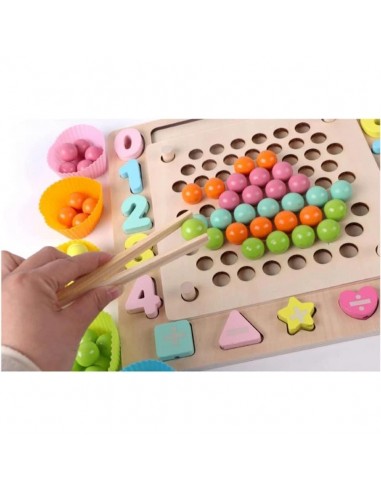Drewniana UKŁADANKA MONTESSORI rybki kulki
