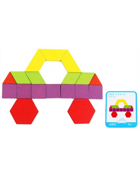 Gra układanka klocki puzzle drewniane Montessori