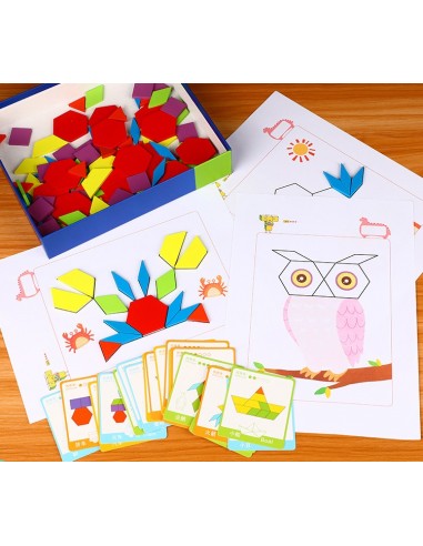 Gra układanka klocki puzzle drewniane Montessori