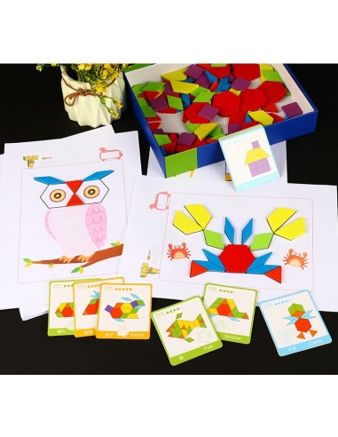 Gra układanka klocki puzzle drewniane Montessori