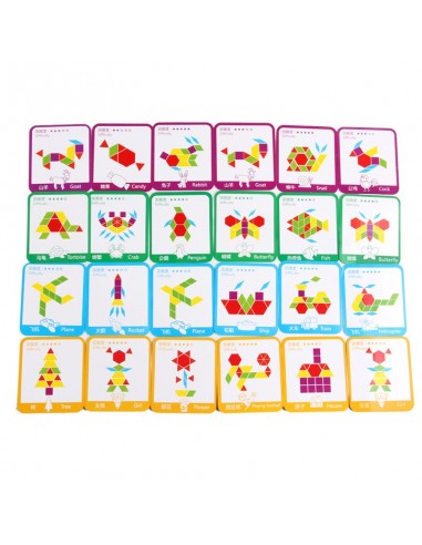 Gra układanka klocki puzzle drewniane Montessori