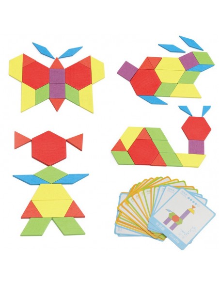 Gra układanka klocki puzzle drewniane Montessori