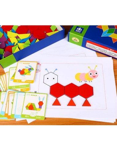 Gra układanka klocki puzzle drewniane Montessori