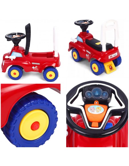 Jeździk STRAŻ POŻARNA chodzik pchacz czerwony