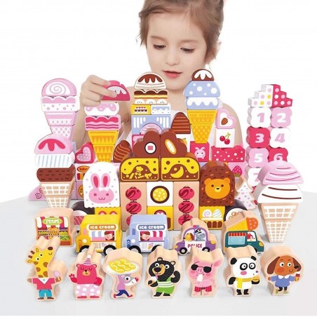 Klocki drewniane cukierki