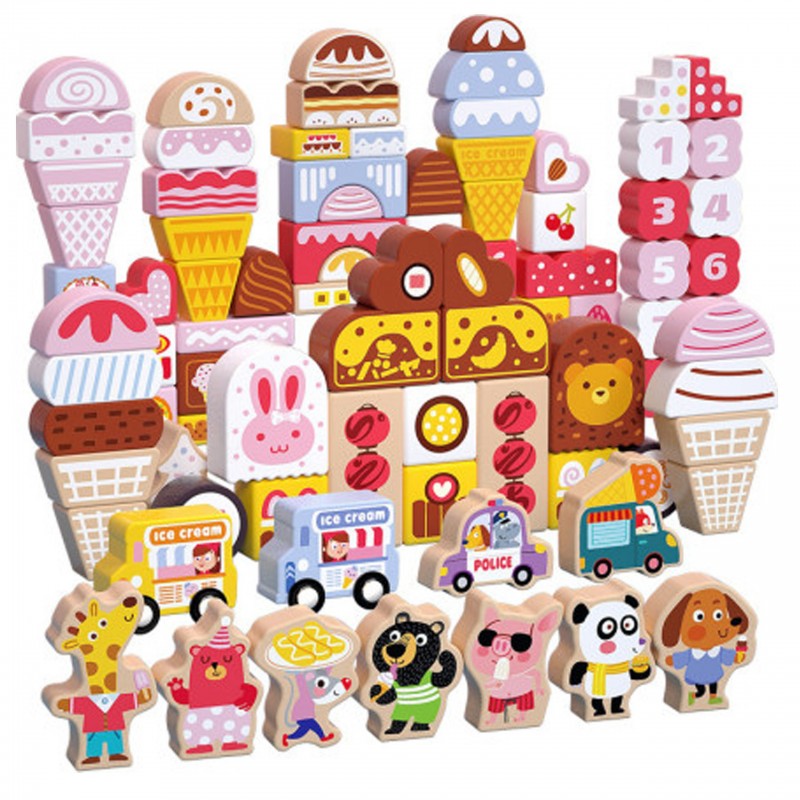 Klocki drewniane cukierki