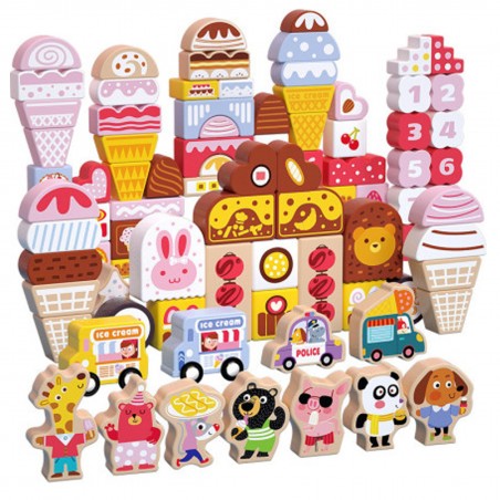 Klocki drewniane cukierki