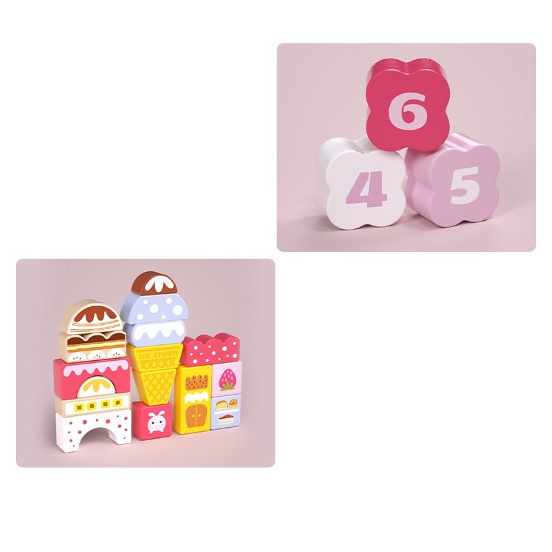 Klocki drewniane cukierki