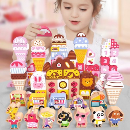 Klocki drewniane cukierki