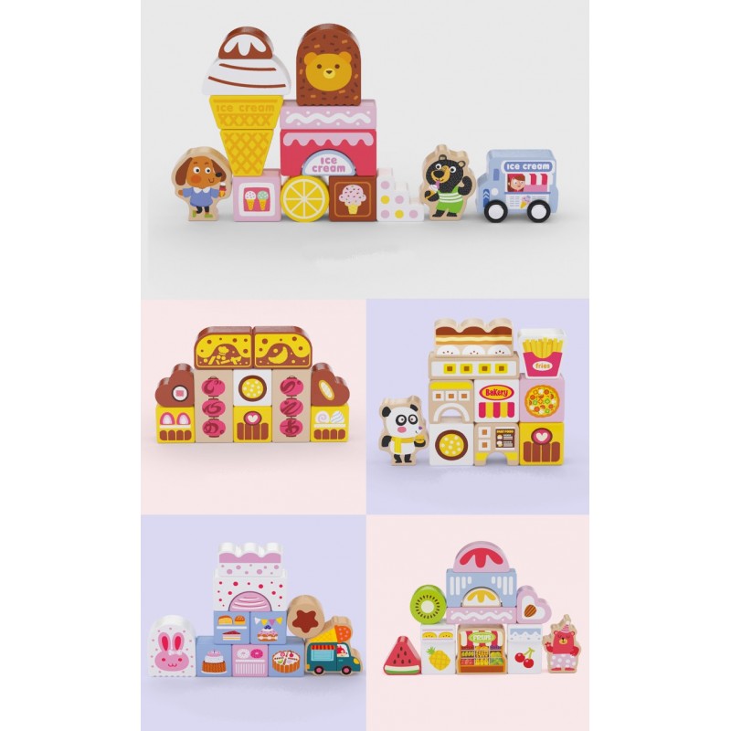 Klocki drewniane cukierki