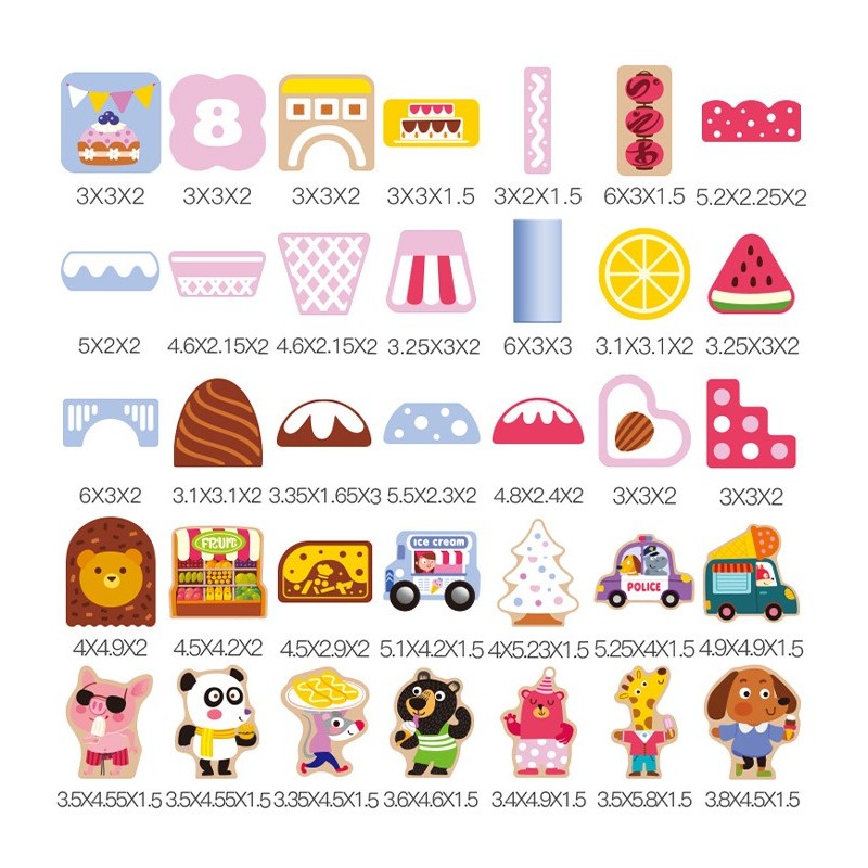 Klocki drewniane cukierki