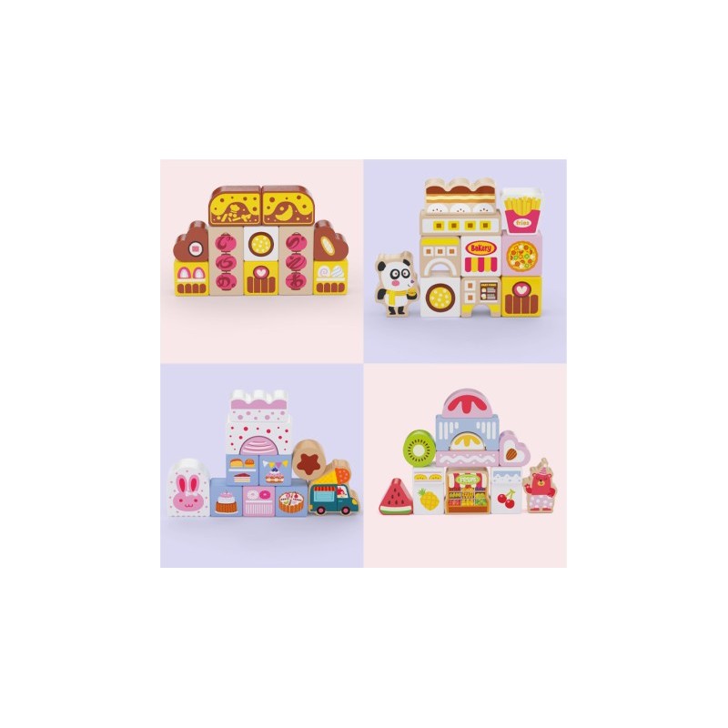 Klocki drewniane cukierki