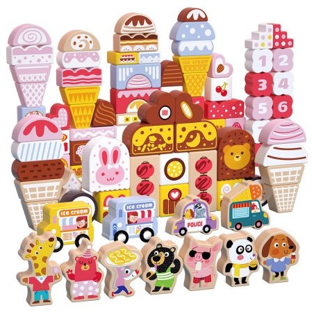 Klocki drewniane cukierki