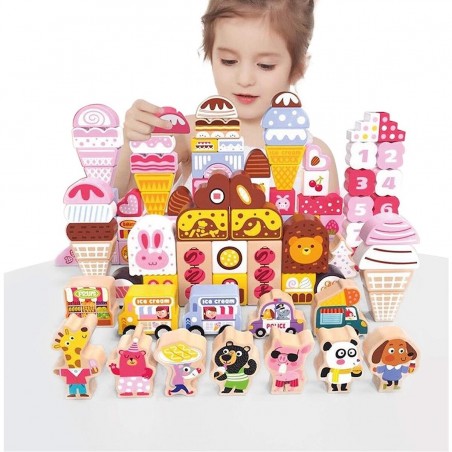 Klocki drewniane cukierki