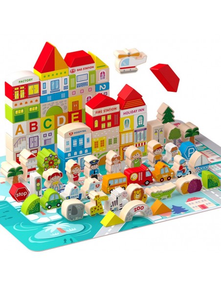 Klocki drewniane miasto