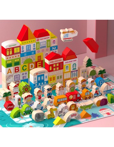 Klocki drewniane miasto