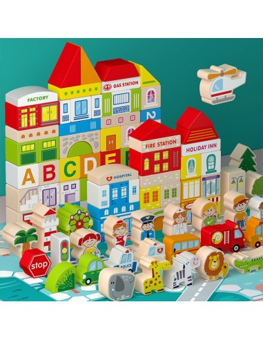 Klocki drewniane miasto