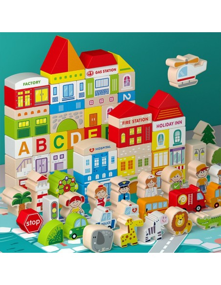 Klocki drewniane miasto