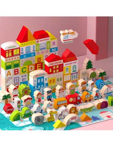 Klocki drewniane miasto