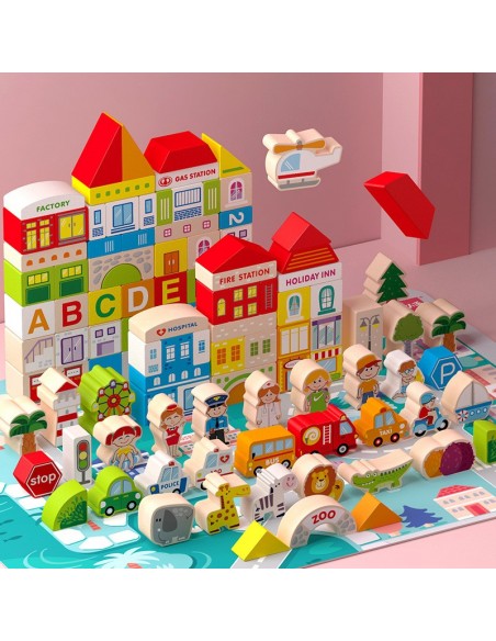 Klocki drewniane miasto